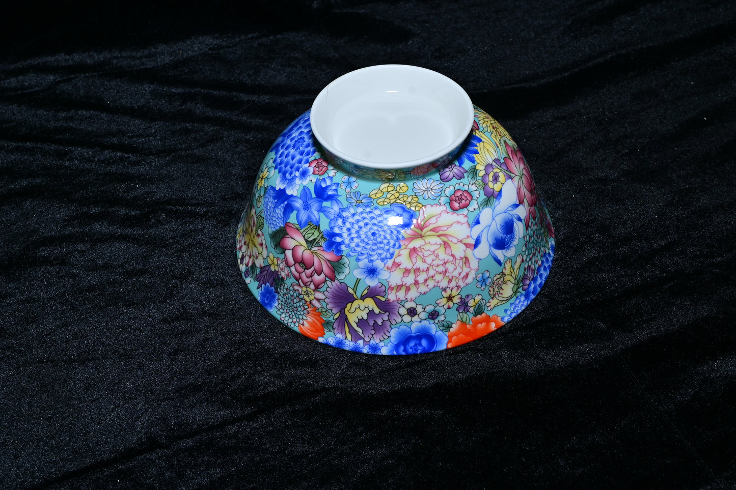 Multicolor Floral Porcelain Offering Bowl