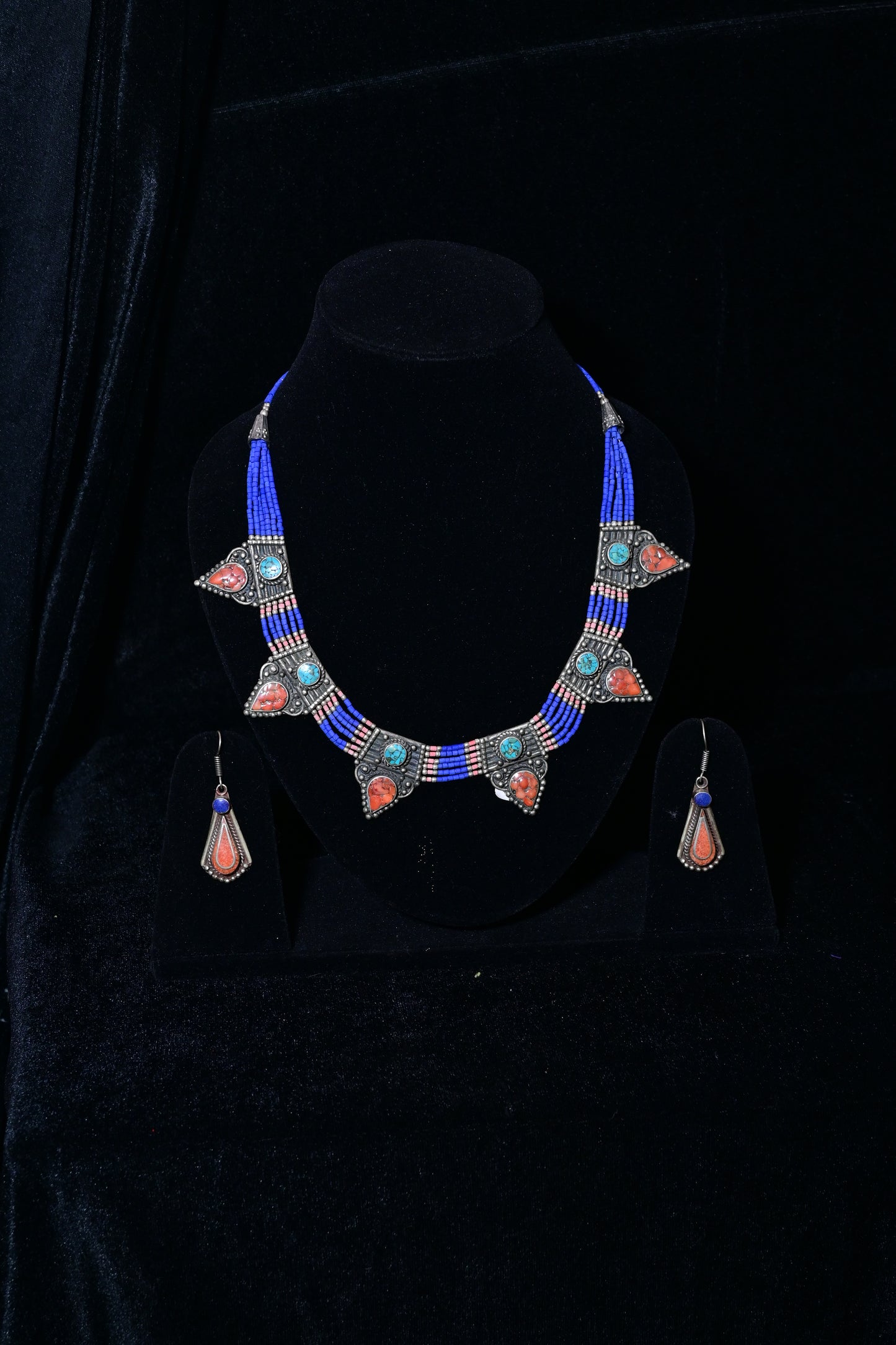 Royal Blue Tibetan Statement Jewelry Set