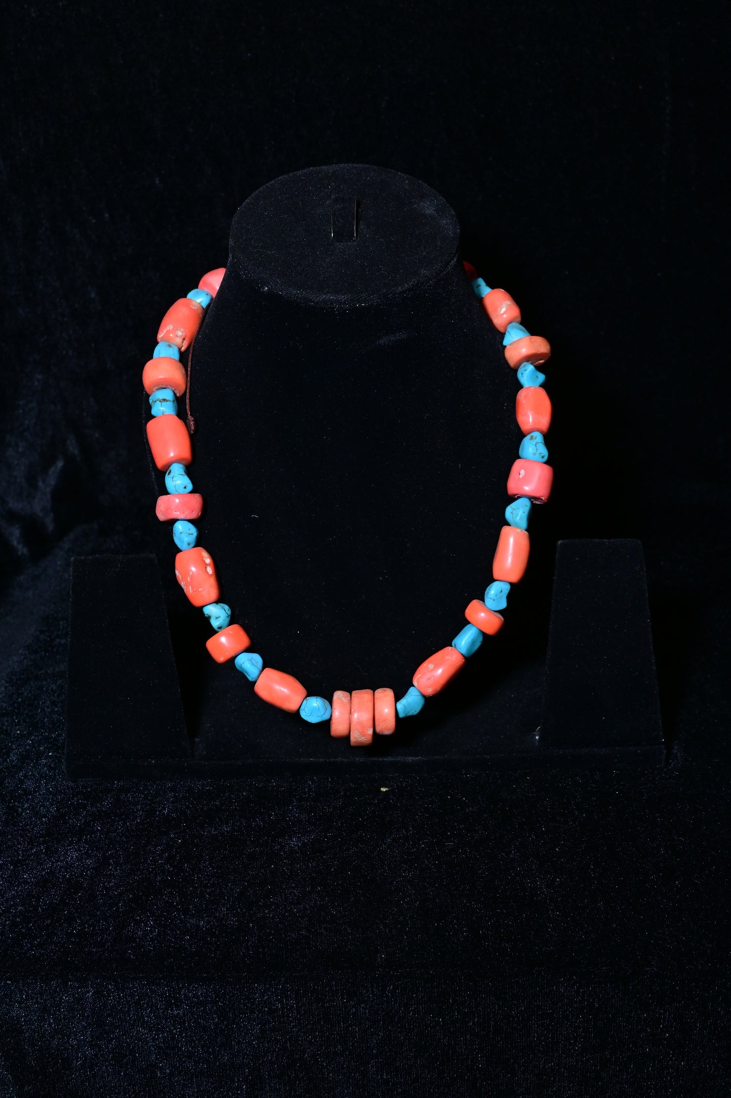 Coral & Turquoise Tribal Beaded Necklace