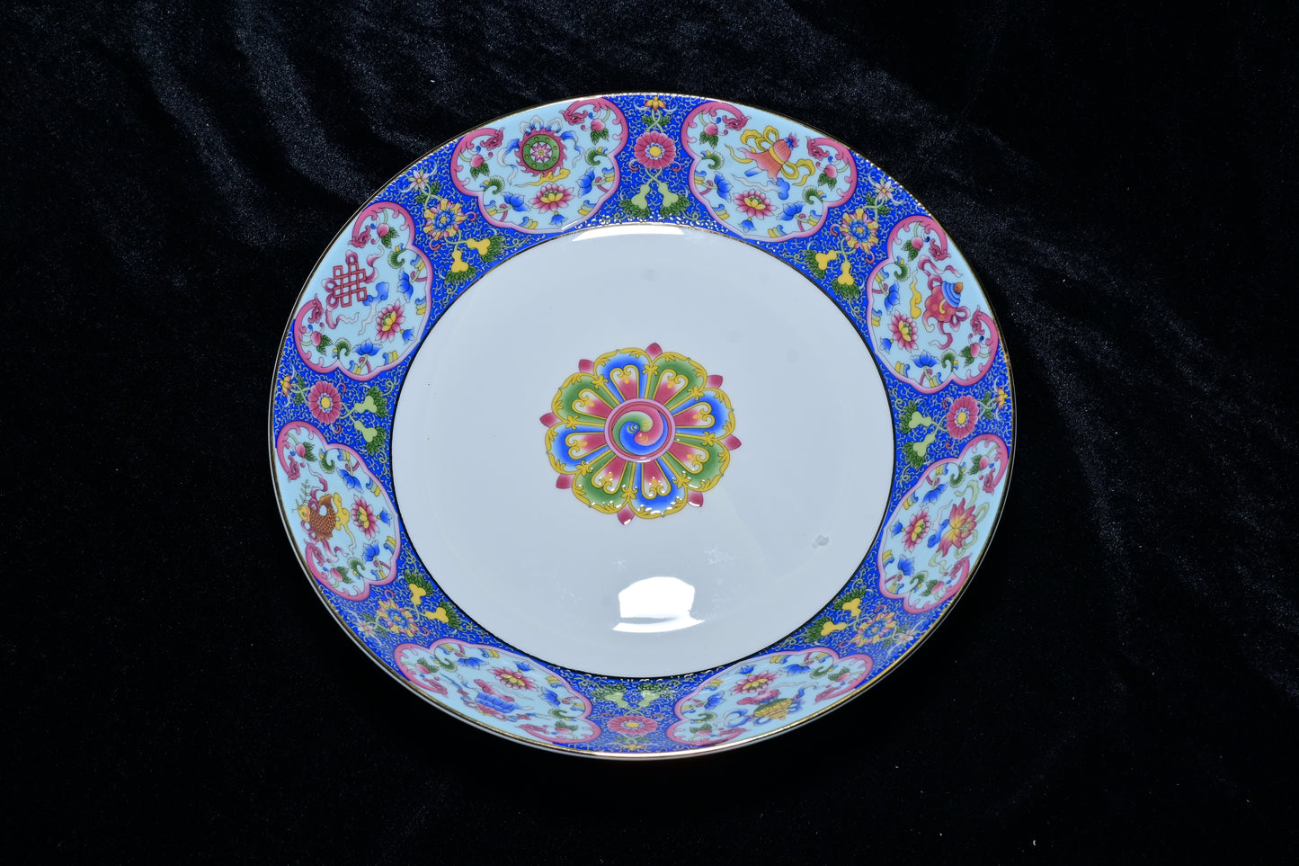 Multicolor Floral Ceramic Serving Plate