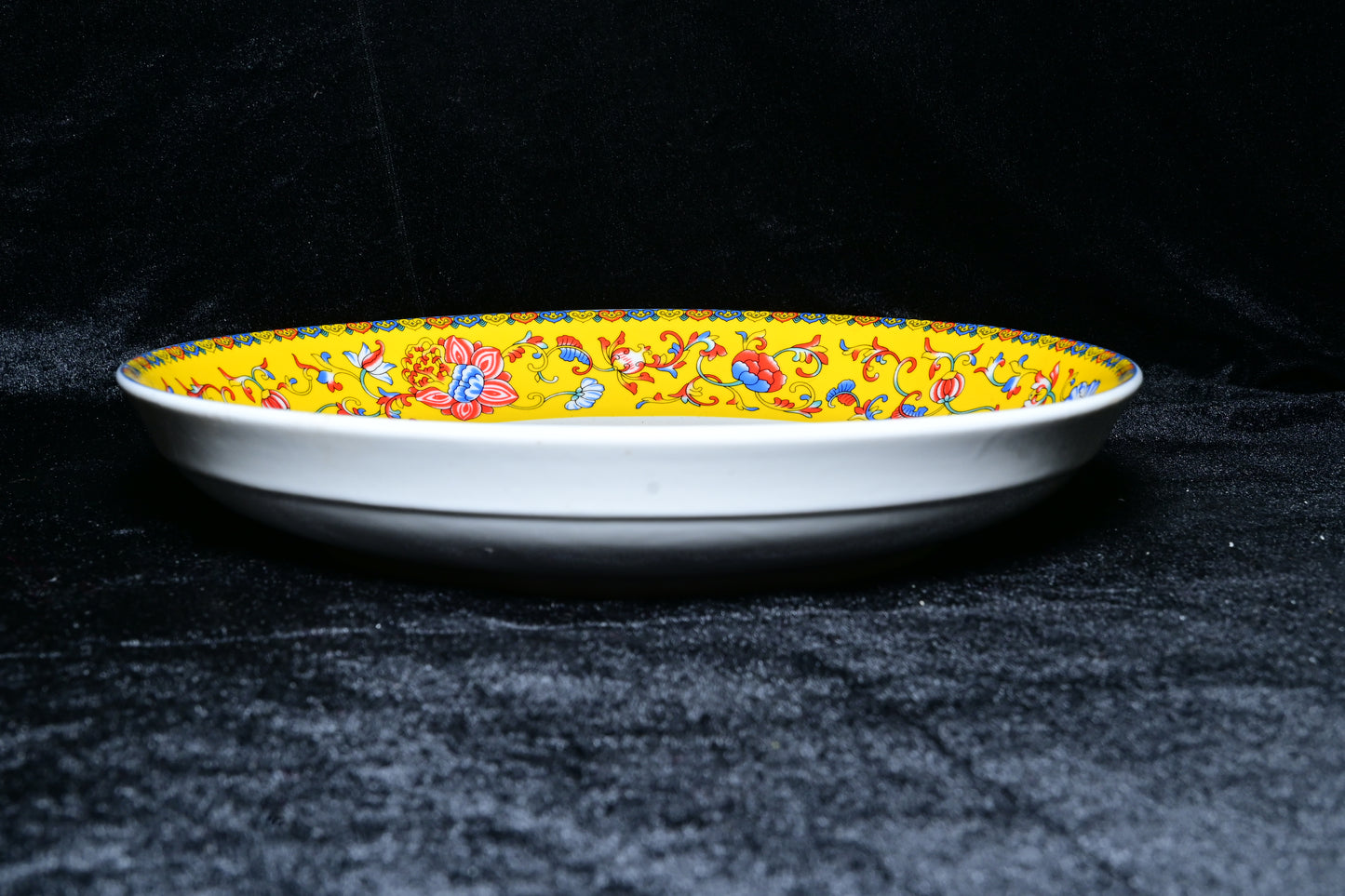 Yellow Floral Ceramic Serving Plate