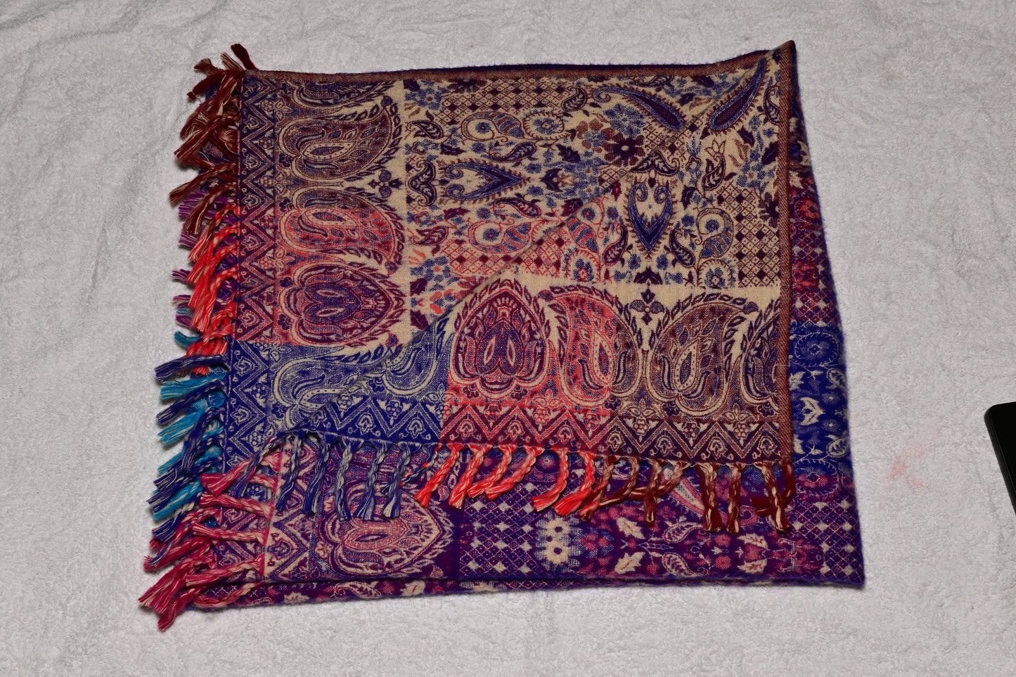 Multicolor Tibet Yak Wool Patterned Shawl
