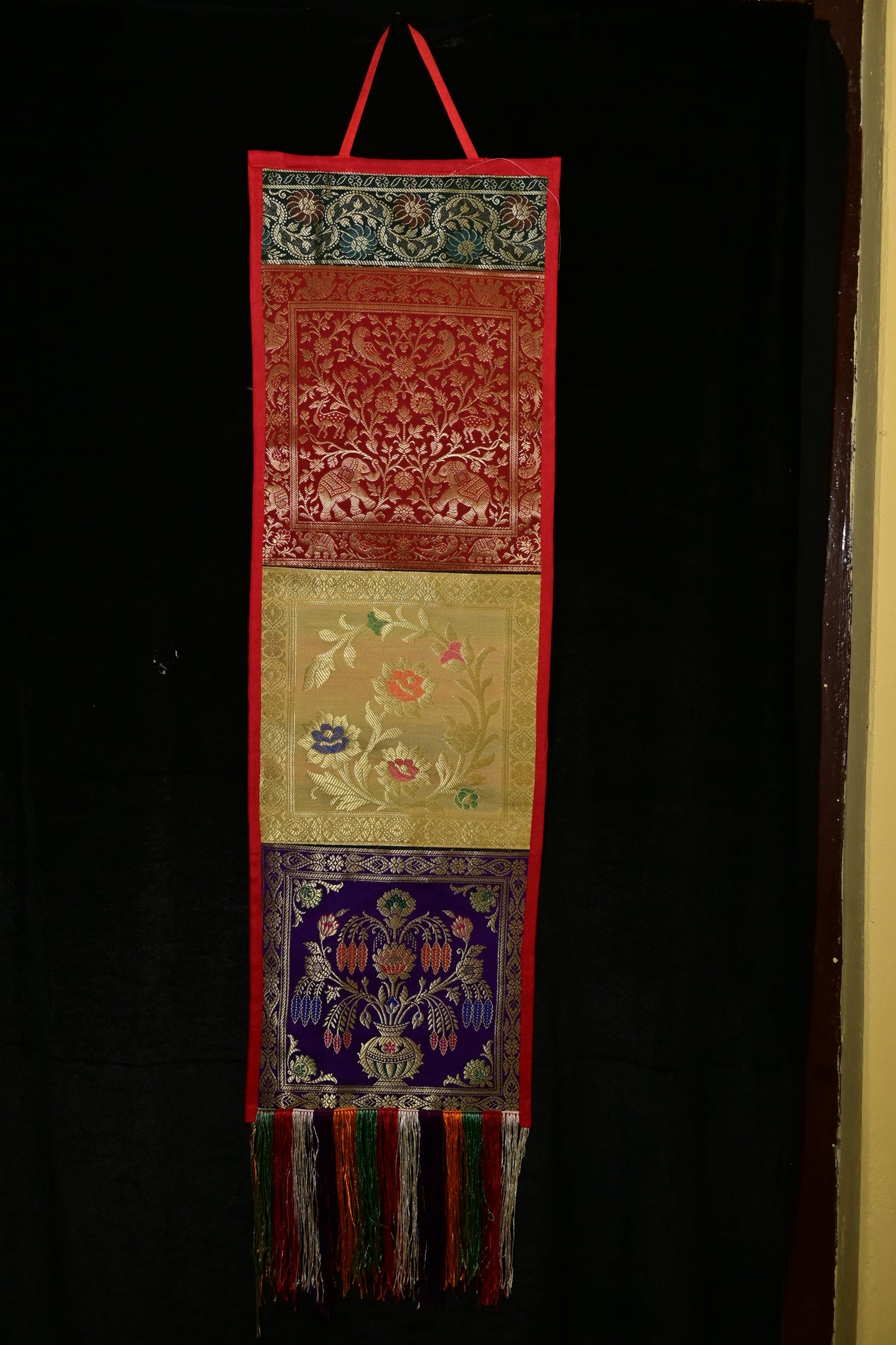 Multicolor Brocade Tibetan Wall Hanging