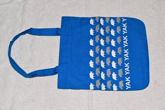 Blue Yak Print Tote Bag