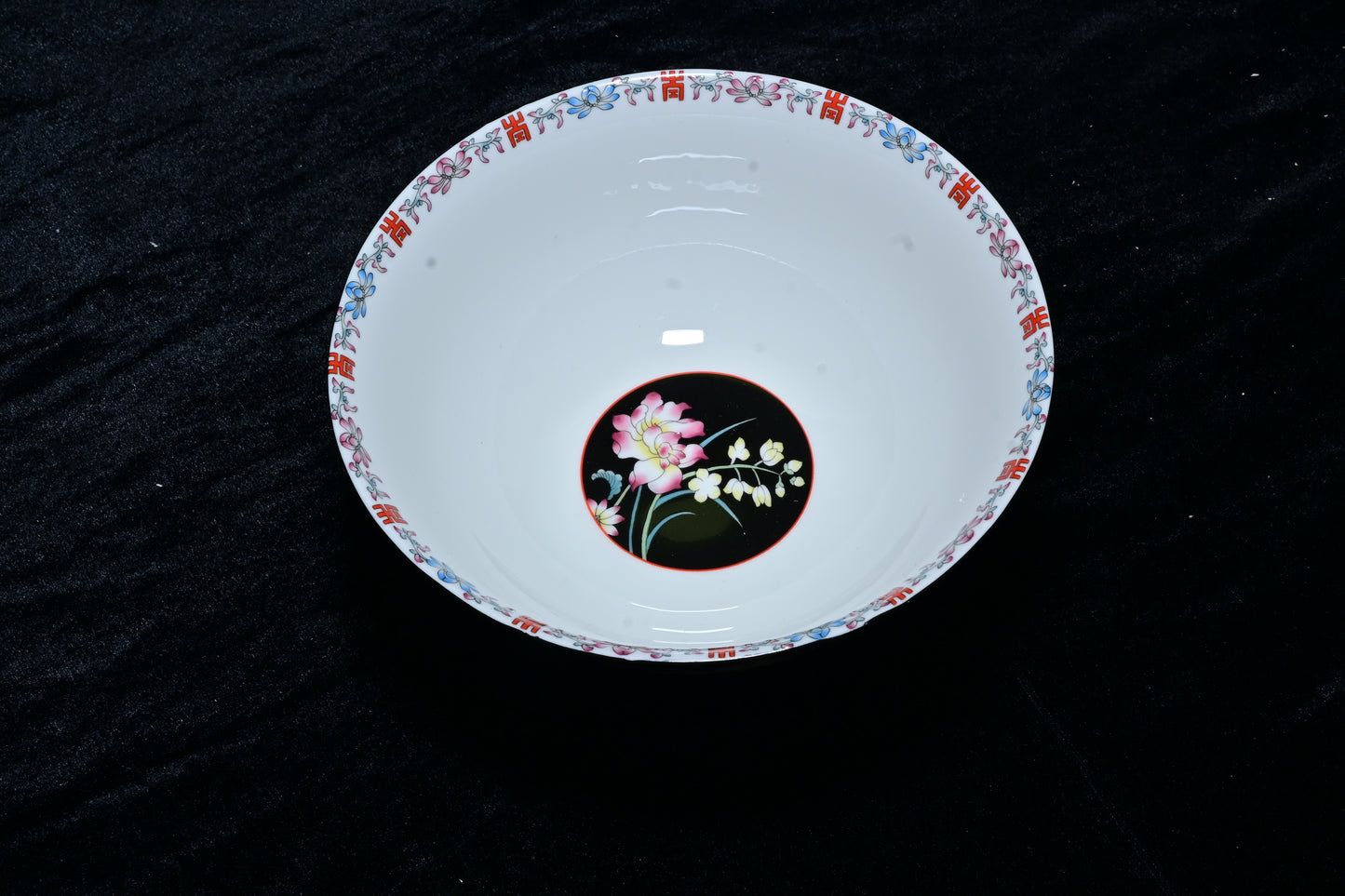 Gemini Thailand Black Floral Porcelain Decorative Bowl – Elegant Peony Edition