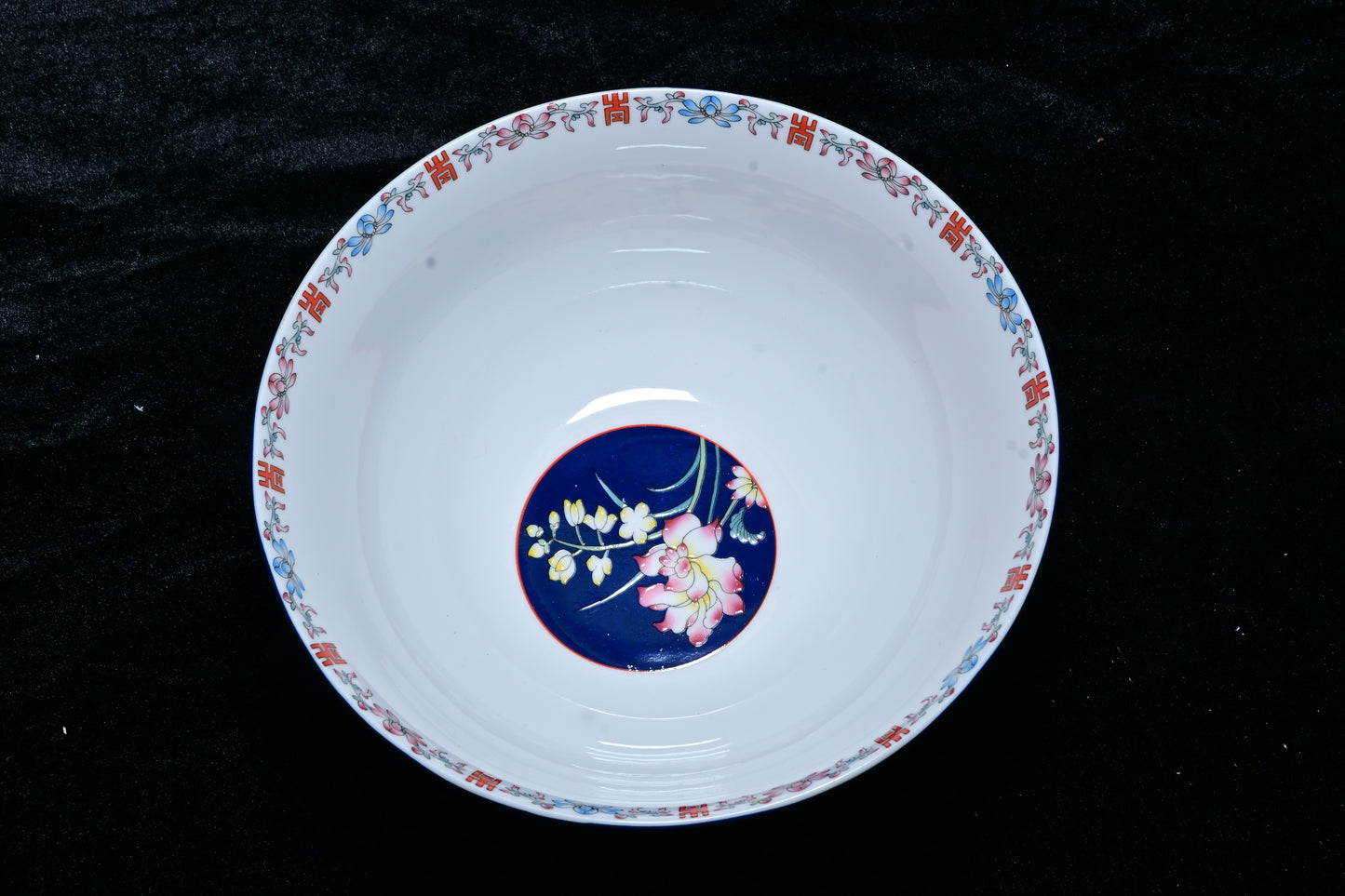 Gemini Thailand Black Floral Porcelain Decorative Bowl – Elegant Peony Edition