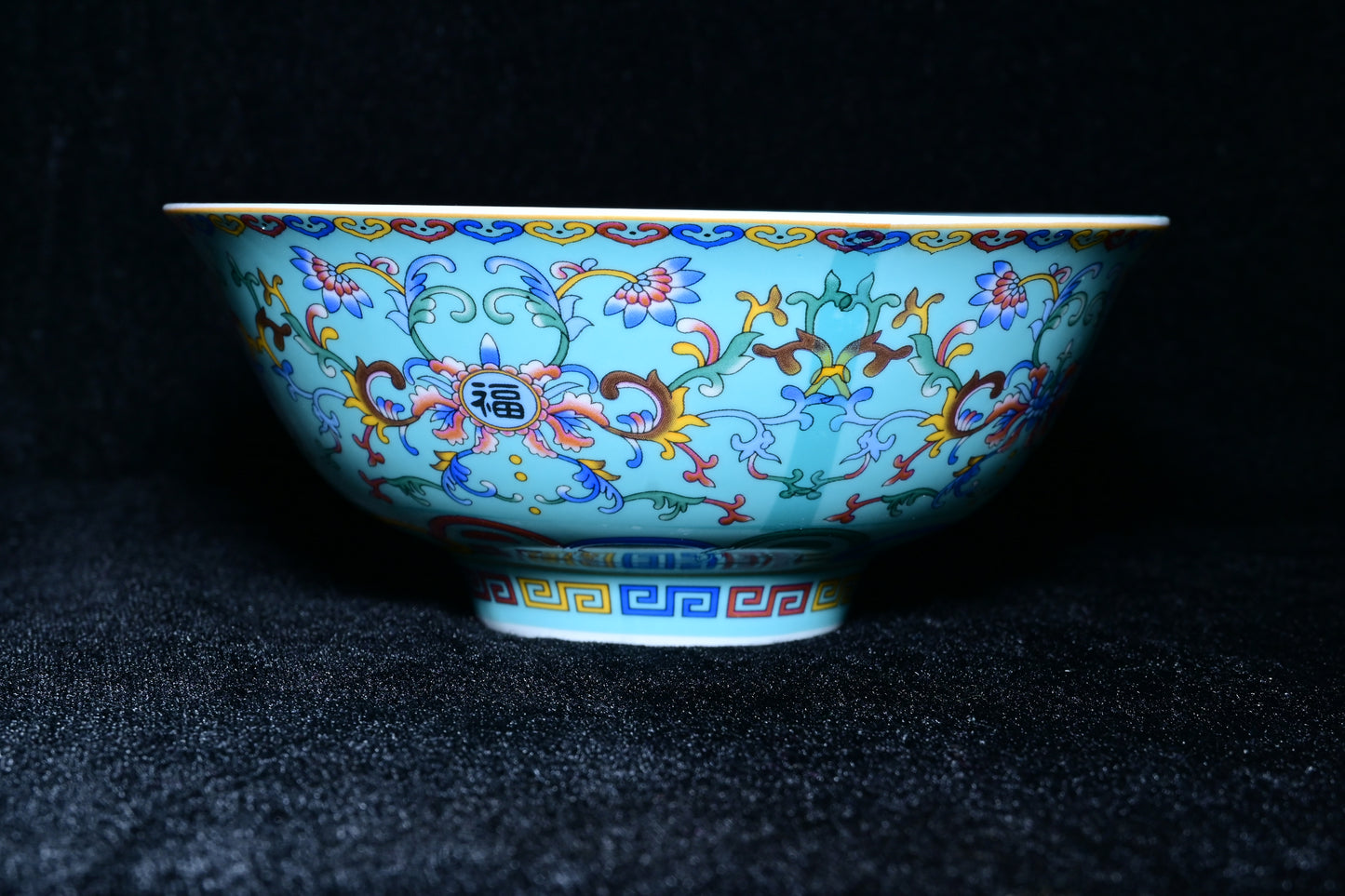 Orchid Thailand Porcelain Decorative Bowl – Light Blue Floral Happiness Motif Edition