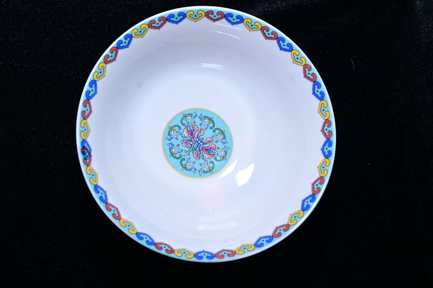 Orchid Thailand Porcelain Decorative Bowl – Light Blue Floral Happiness Motif Edition