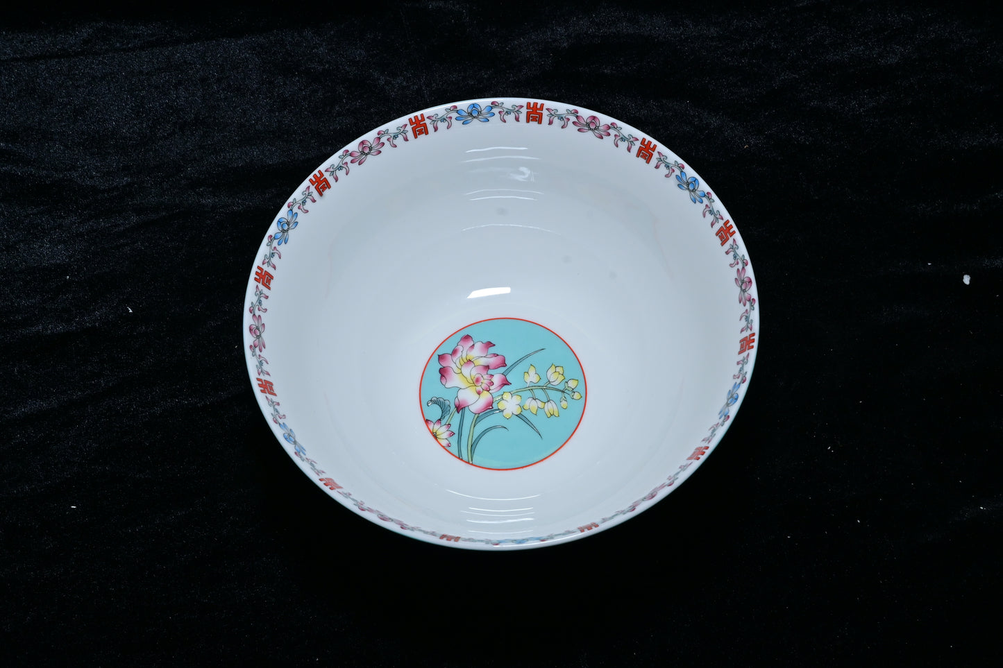 Gemini Thailand Black Floral Porcelain Decorative Bowl – Elegant Peony Edition