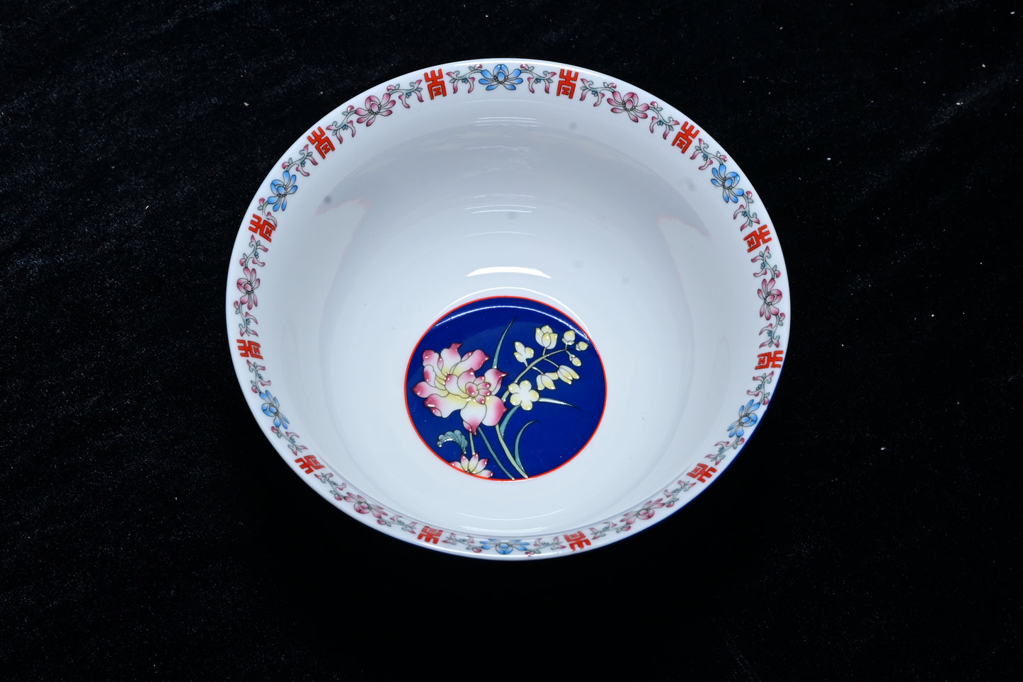 Gemini Thailand Black Floral Porcelain Decorative Bowl – Elegant Peony Edition
