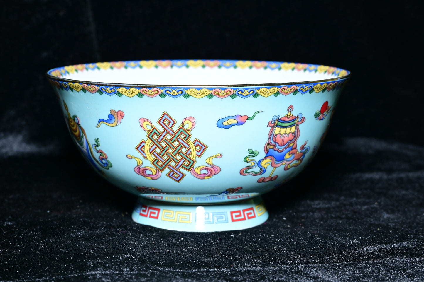 Auspicious Harmony Porcelain Bowl – Endless Knot Collection