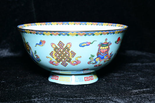Auspicious Harmony Porcelain Bowl – Endless Knot Collection