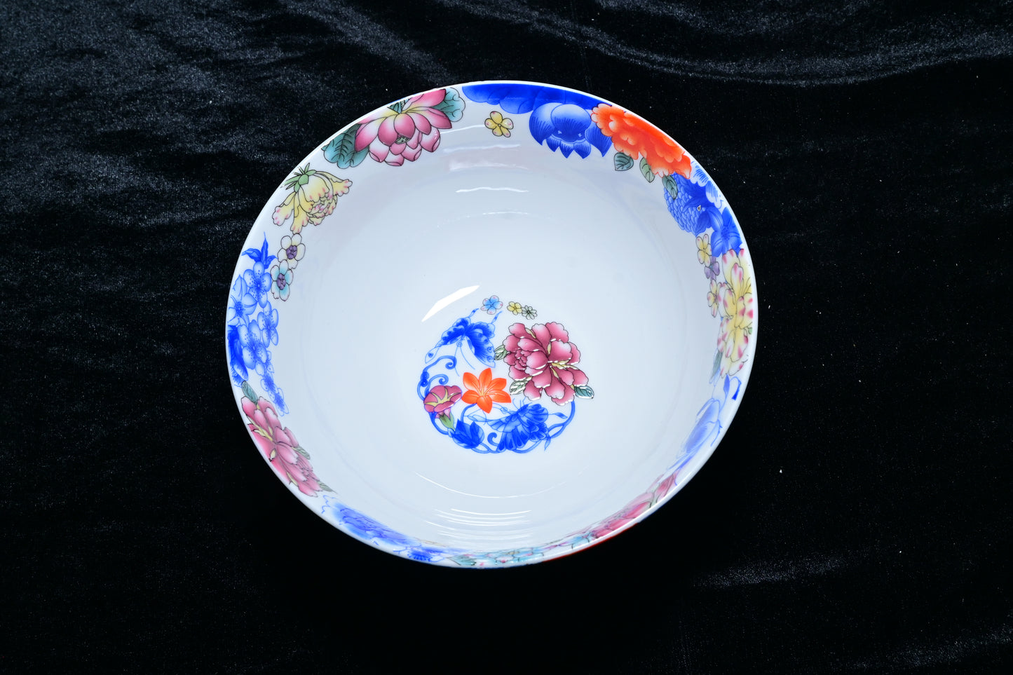 Multicolor Floral Porcelain Offering Bowl
