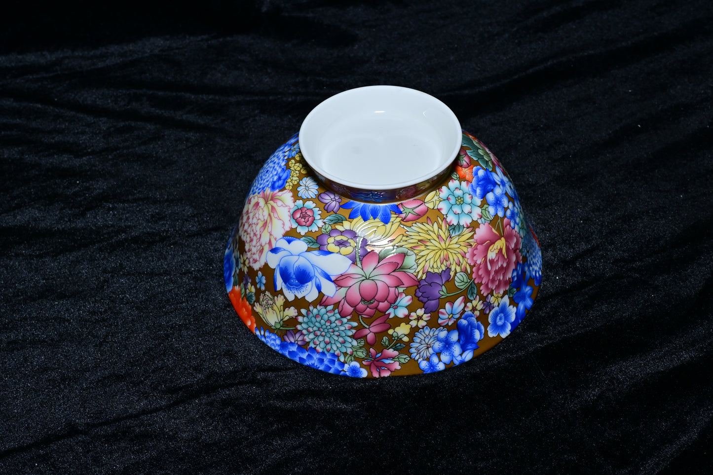 Multicolor Floral Porcelain Offering Bowl