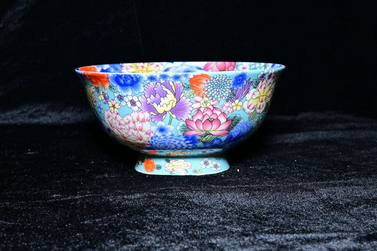 Multicolor Floral Porcelain Offering Bowl