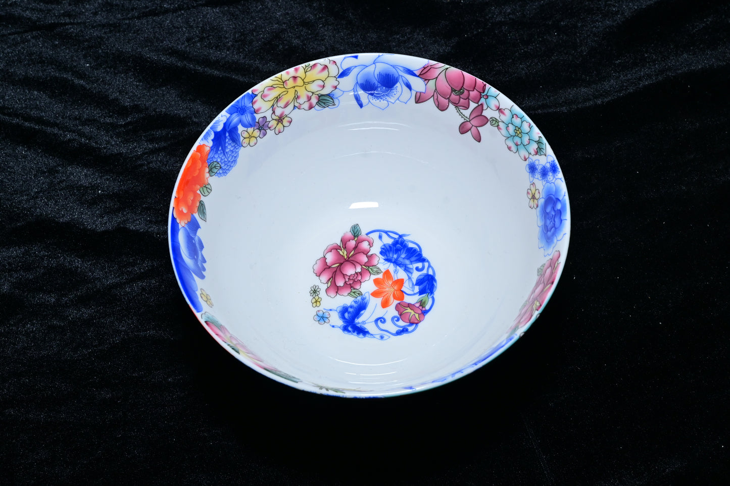Multicolor Floral Porcelain Offering Bowl