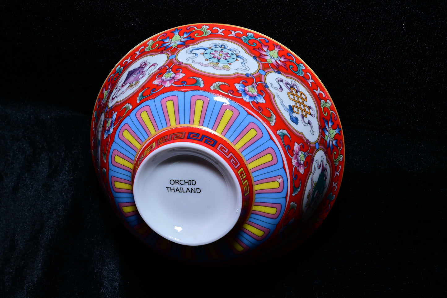 Orchid Thailand Handcrafted Porcelain Decorative Bowl – Traditional Asian Floral Motif