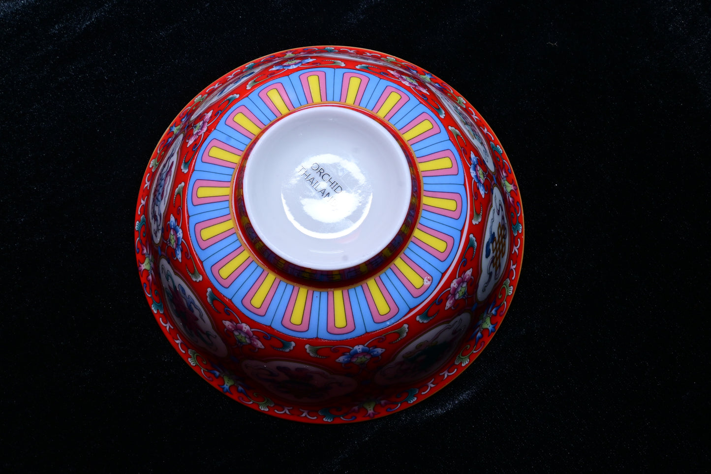Orchid Thailand Handcrafted Porcelain Decorative Bowl – Traditional Asian Floral Motif