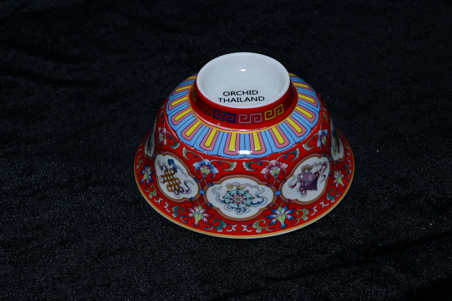 Orchid Thailand Handcrafted Porcelain Decorative Bowl – Traditional Asian Floral Motif