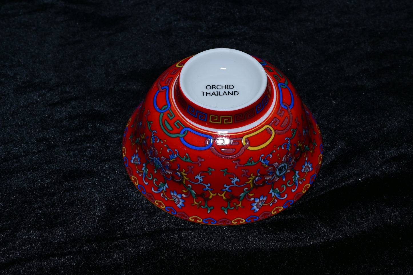 Orchid Thailand Porcelain Decorative Bowl – Light Blue Floral Happiness Motif Edition