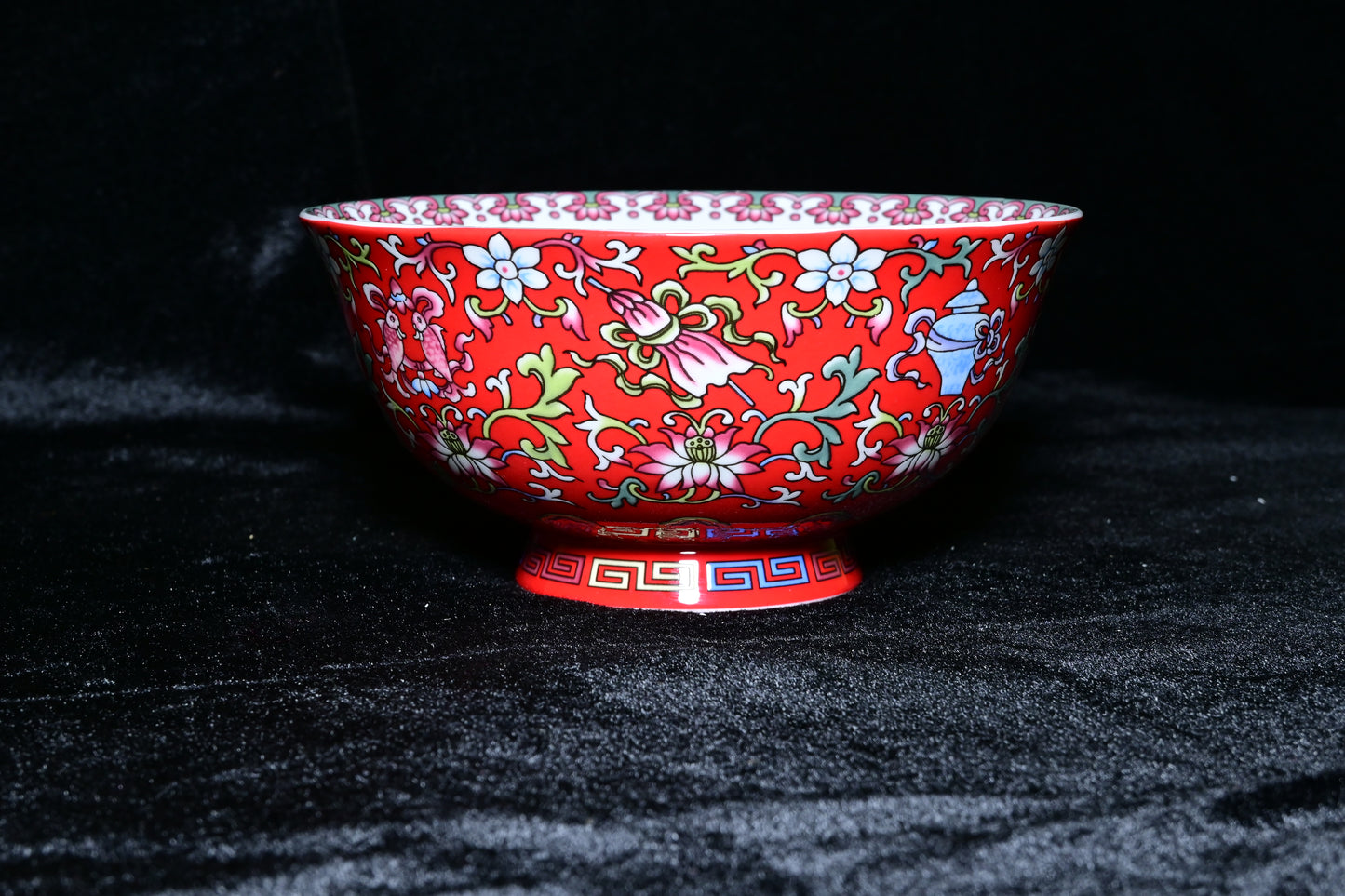 Imperial Floral Porcelain Bowl – Vibrant Oriental Lotus Edition