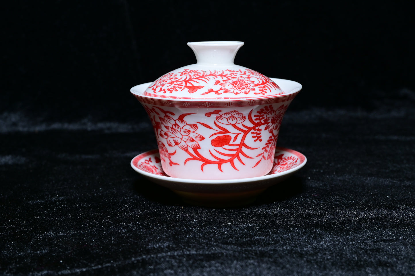 Floral Porcelain Gaiwan Tea Cup Set