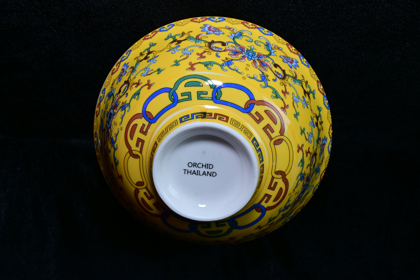 Orchid Thailand Porcelain Decorative Bowl – Light Blue Floral Happiness Motif Edition