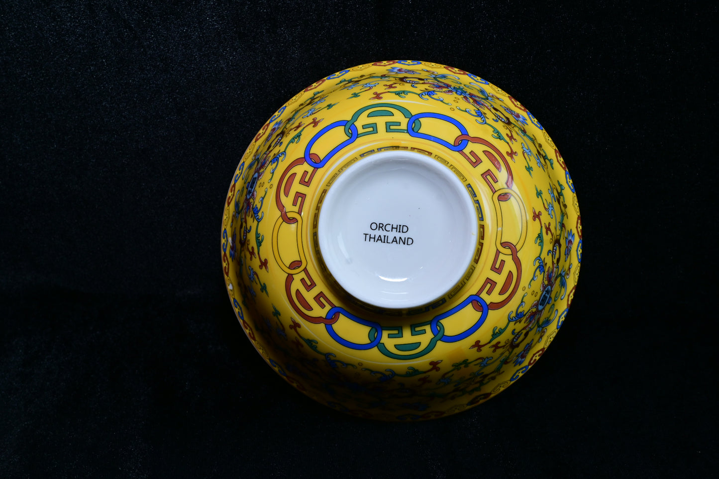 Orchid Thailand Porcelain Decorative Bowl – Light Blue Floral Happiness Motif Edition