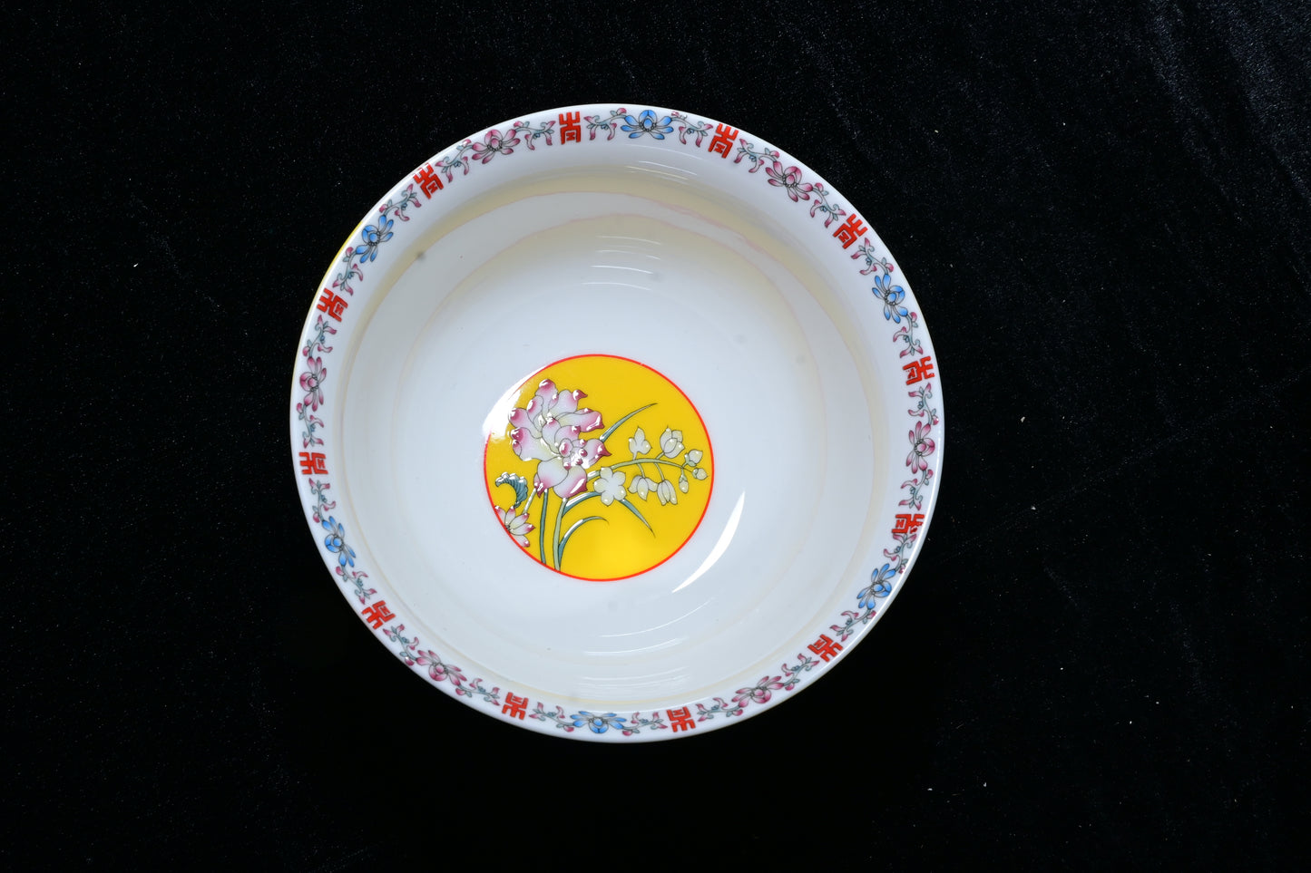 Gemini Thailand Black Floral Porcelain Decorative Bowl – Elegant Peony Edition