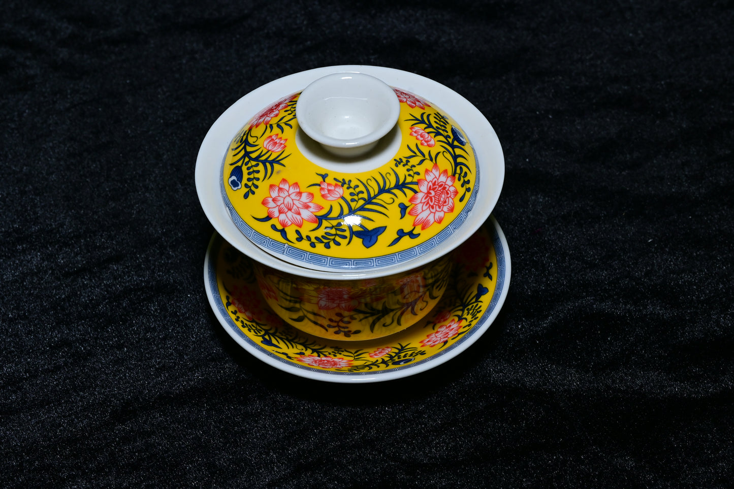Floral Porcelain Gaiwan Tea Cup Set