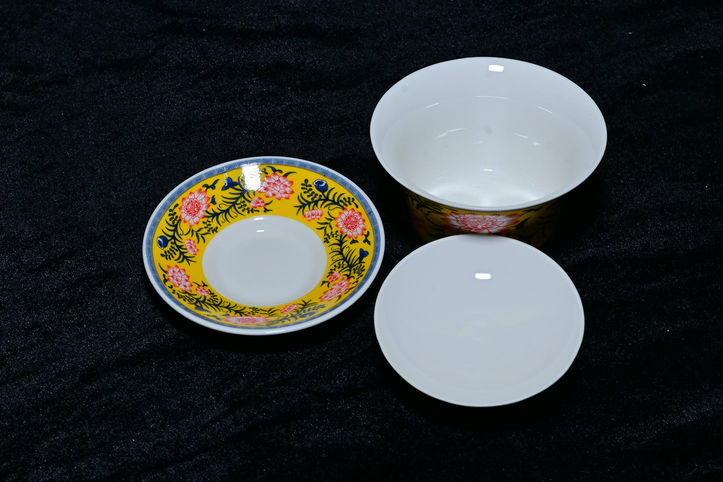 Floral Porcelain Gaiwan Tea Cup Set