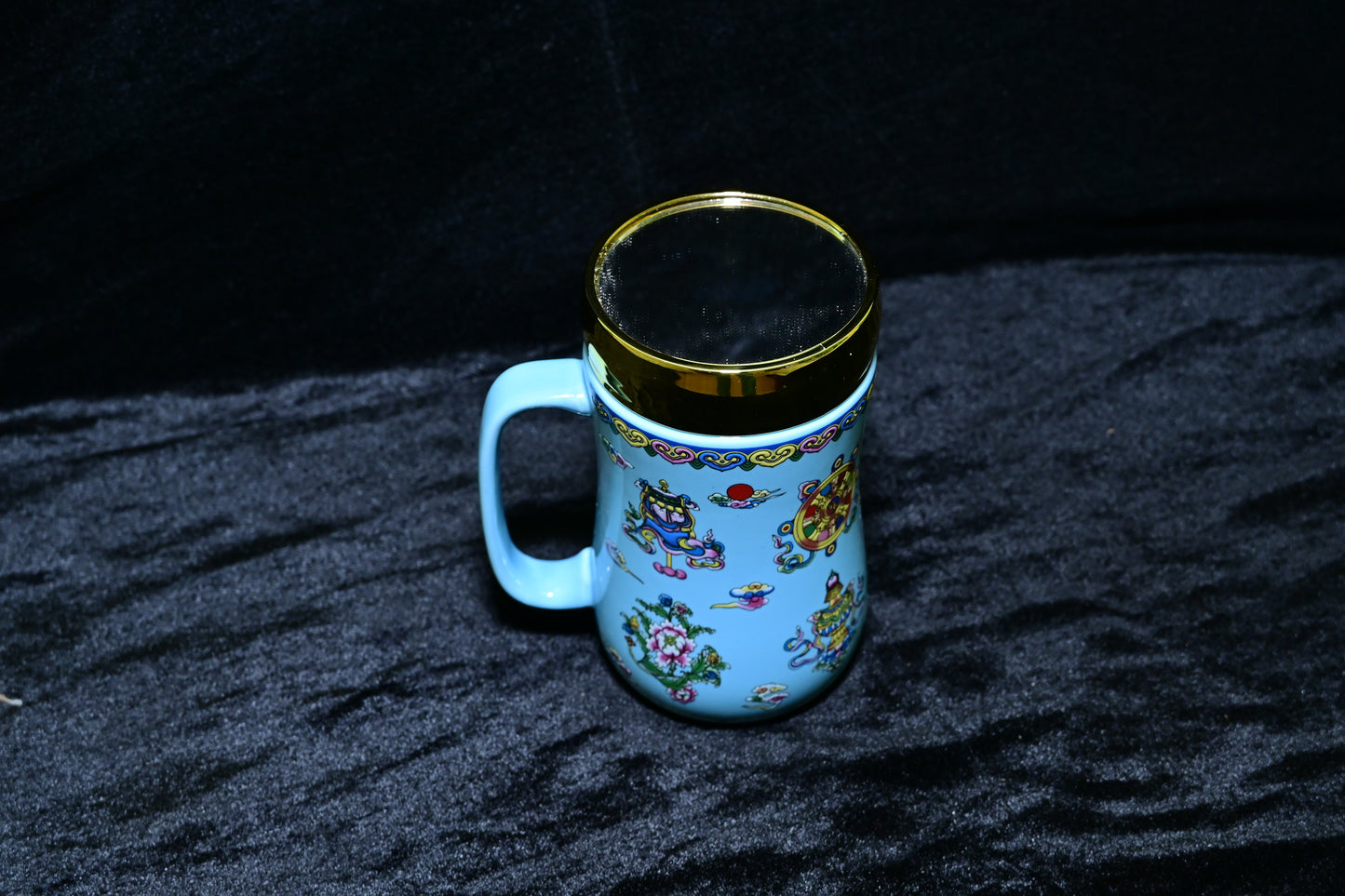 Floral Design Ceramic Mug with Lid