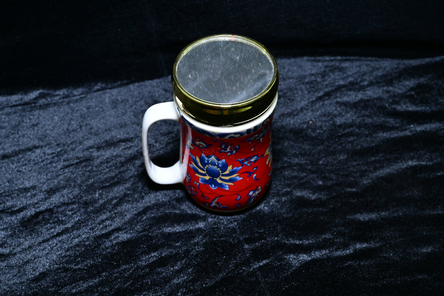 Floral Design Ceramic Mug with Lid