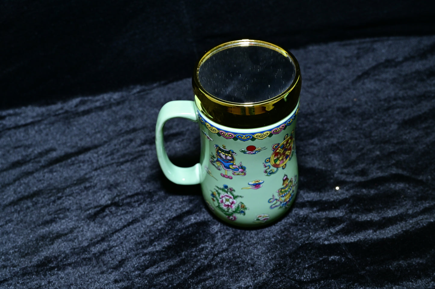 Floral Design Ceramic Mug with Lid