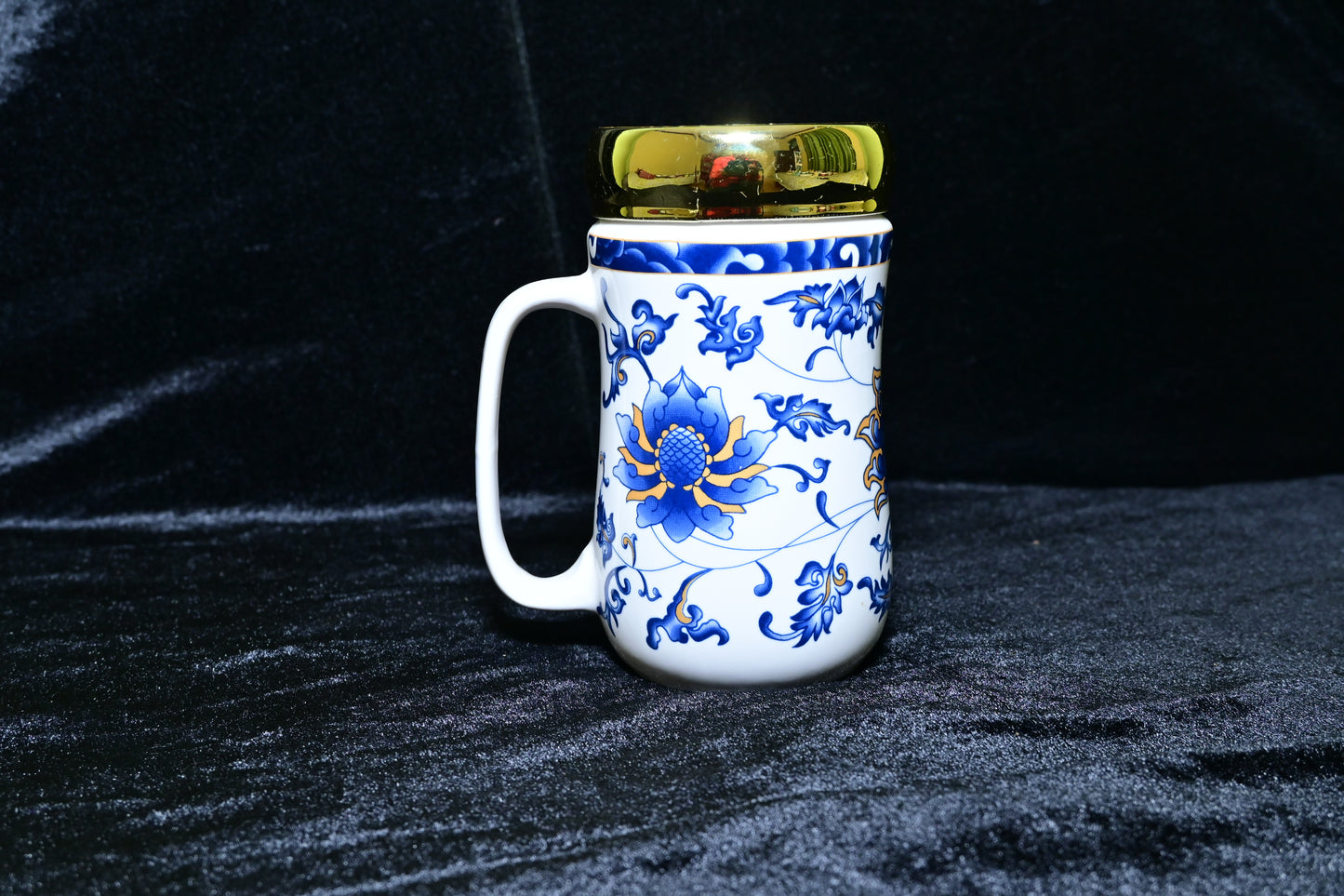 Floral Design Ceramic Mug with Lid