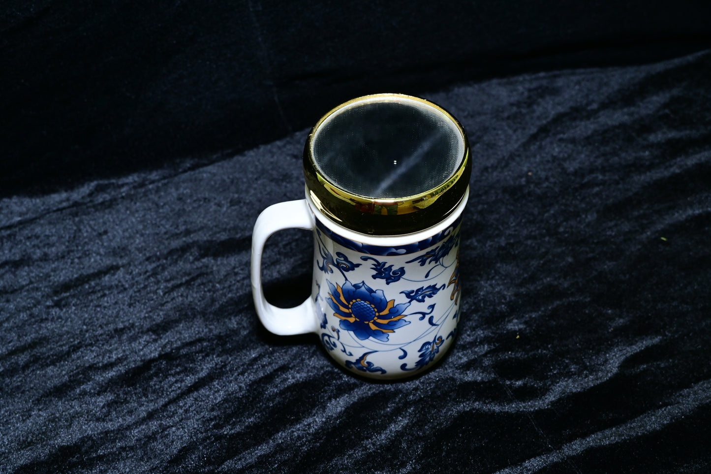 Floral Design Ceramic Mug with Lid