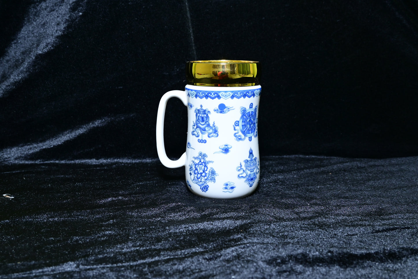 Floral Design Ceramic Mug with Lid