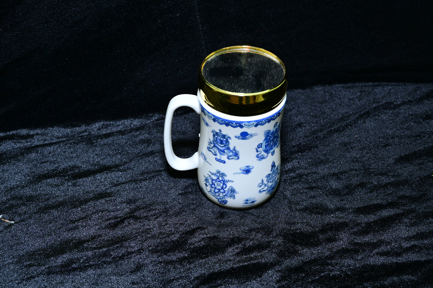 Floral Design Ceramic Mug with Lid