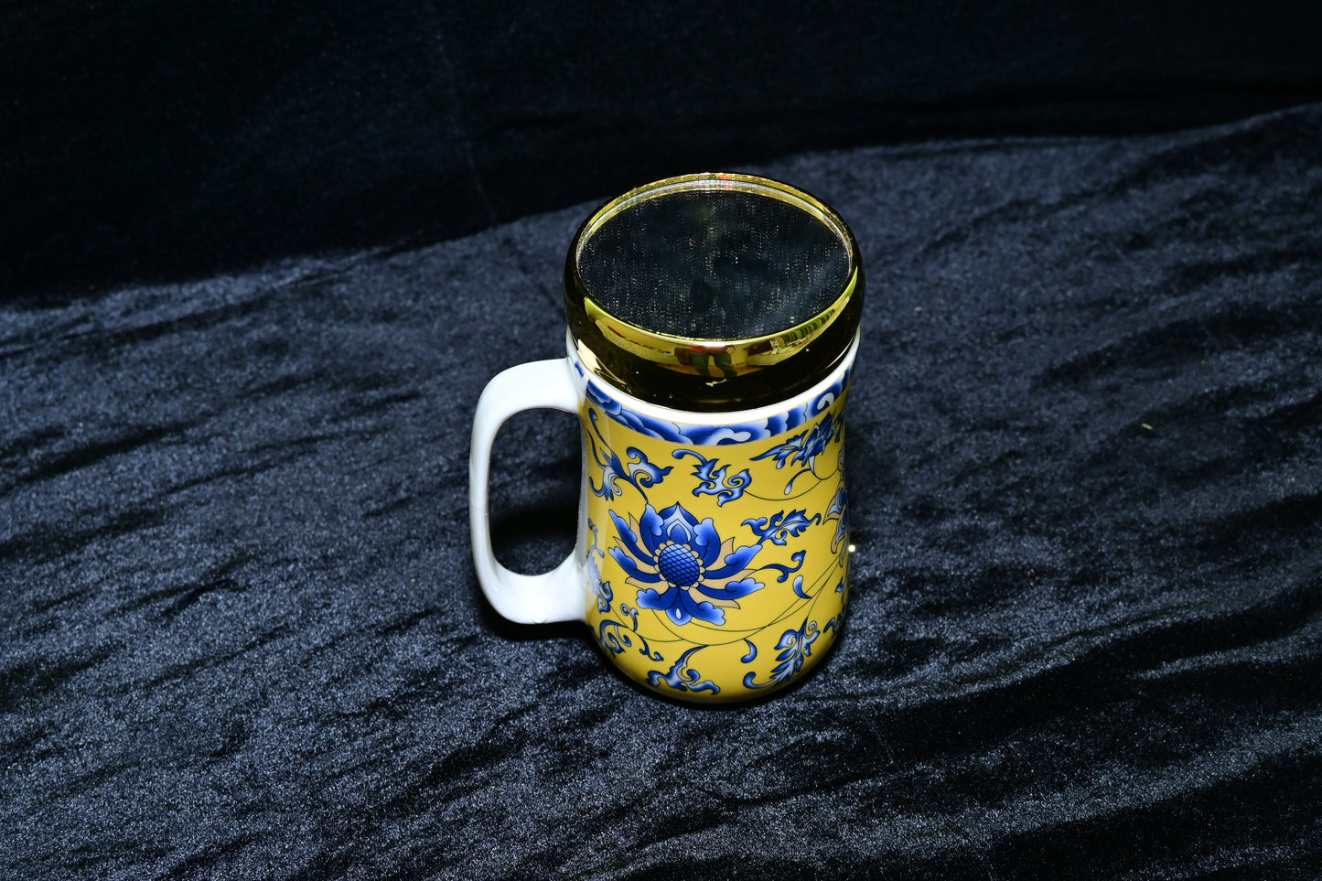 Floral Design Ceramic Mug with Lid