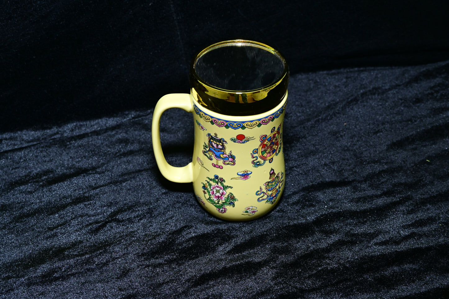 Floral Design Ceramic Mug with Lid