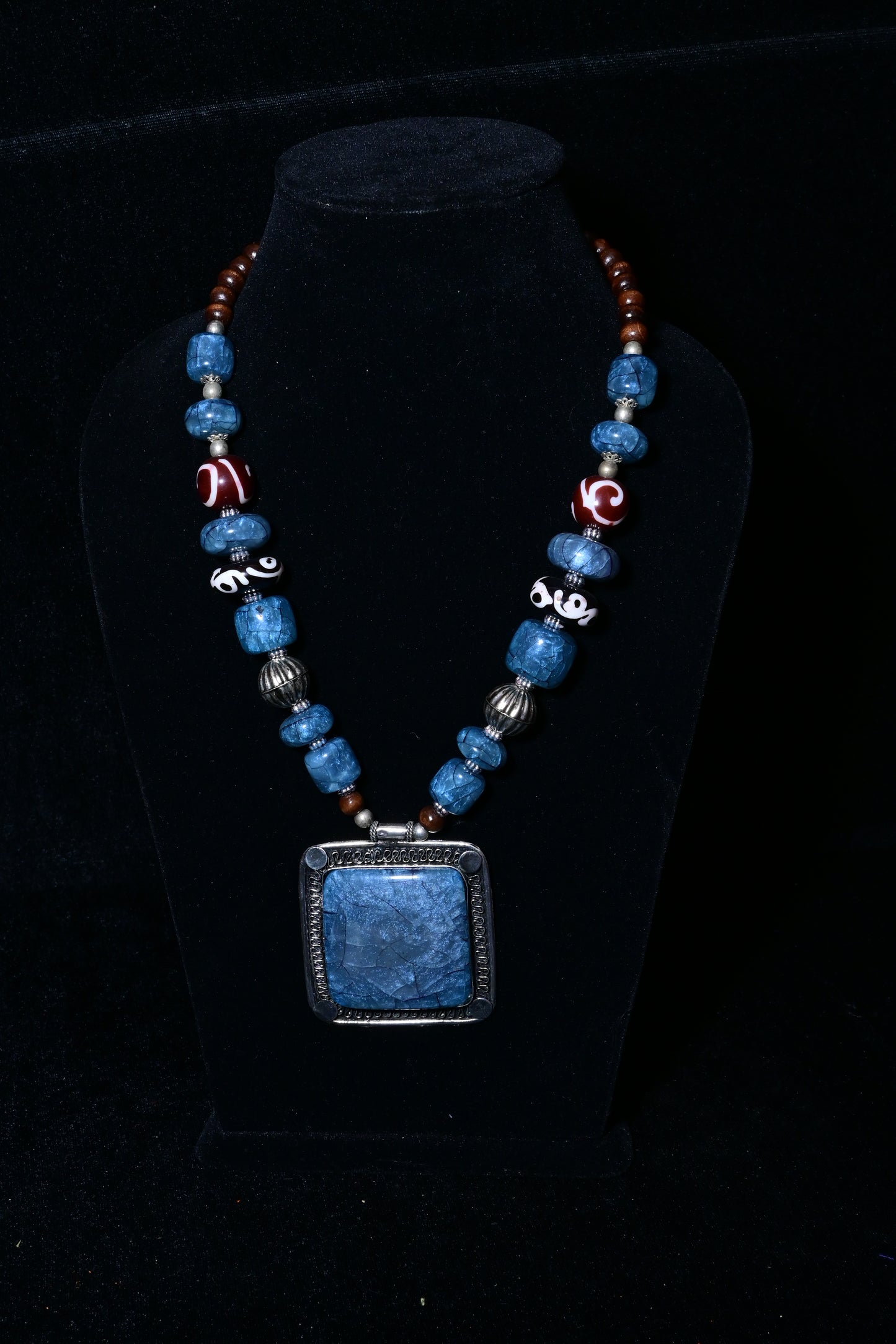Square Pendant Statement Necklace