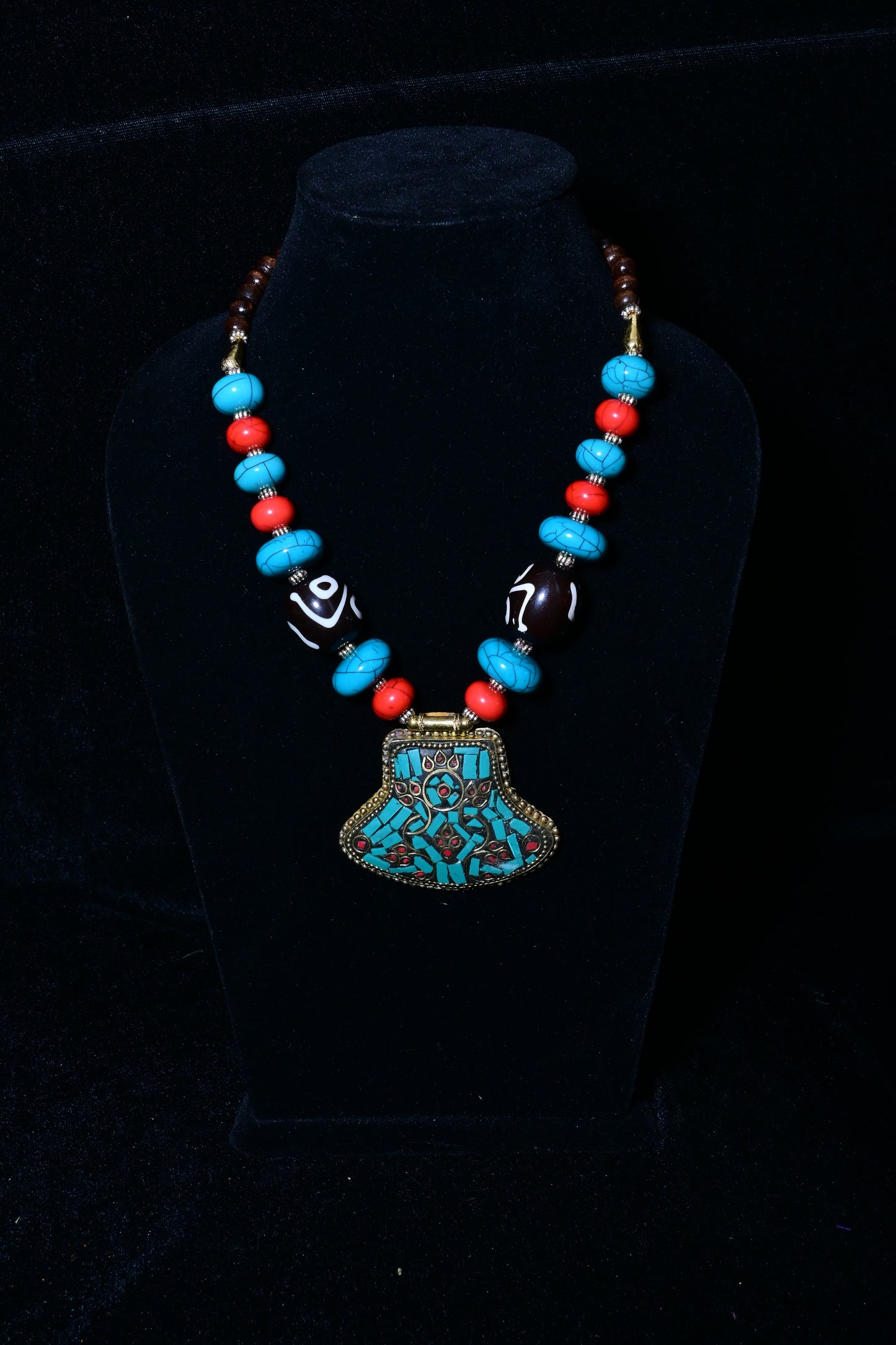 Tibetan Tribal Pendant Beaded Necklace