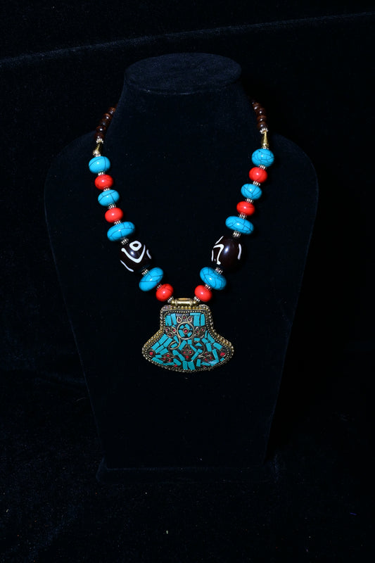 Tibetan Tribal Pendant Beaded Necklace