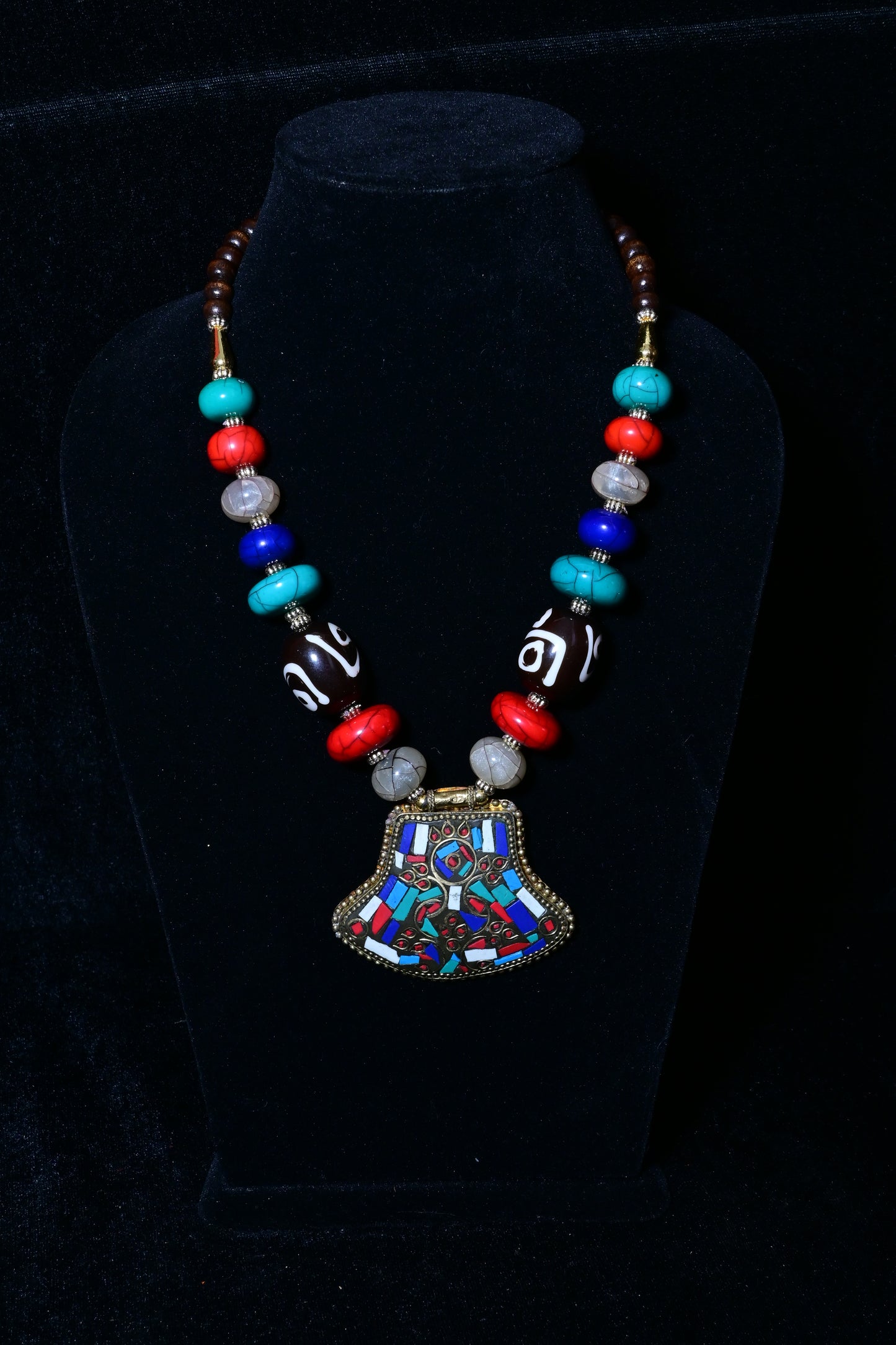 Tibetan Tribal Pendant Beaded Necklace