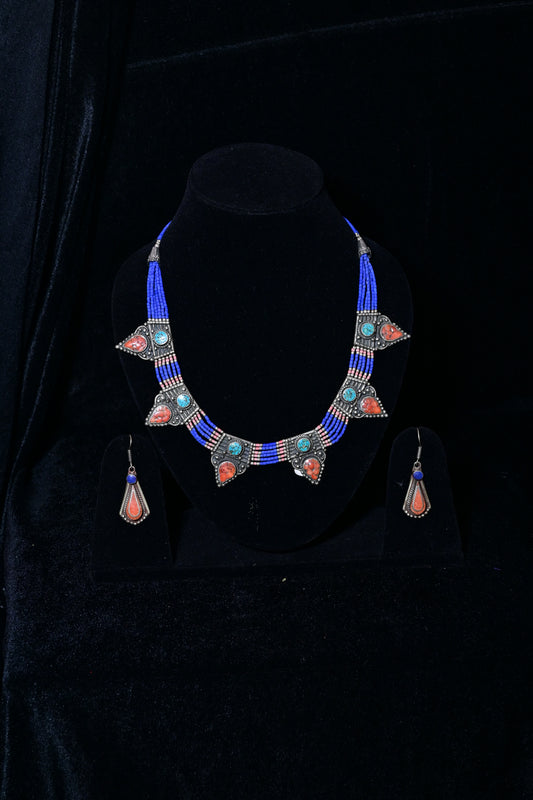 Royal Blue Tibetan Statement Jewelry Set