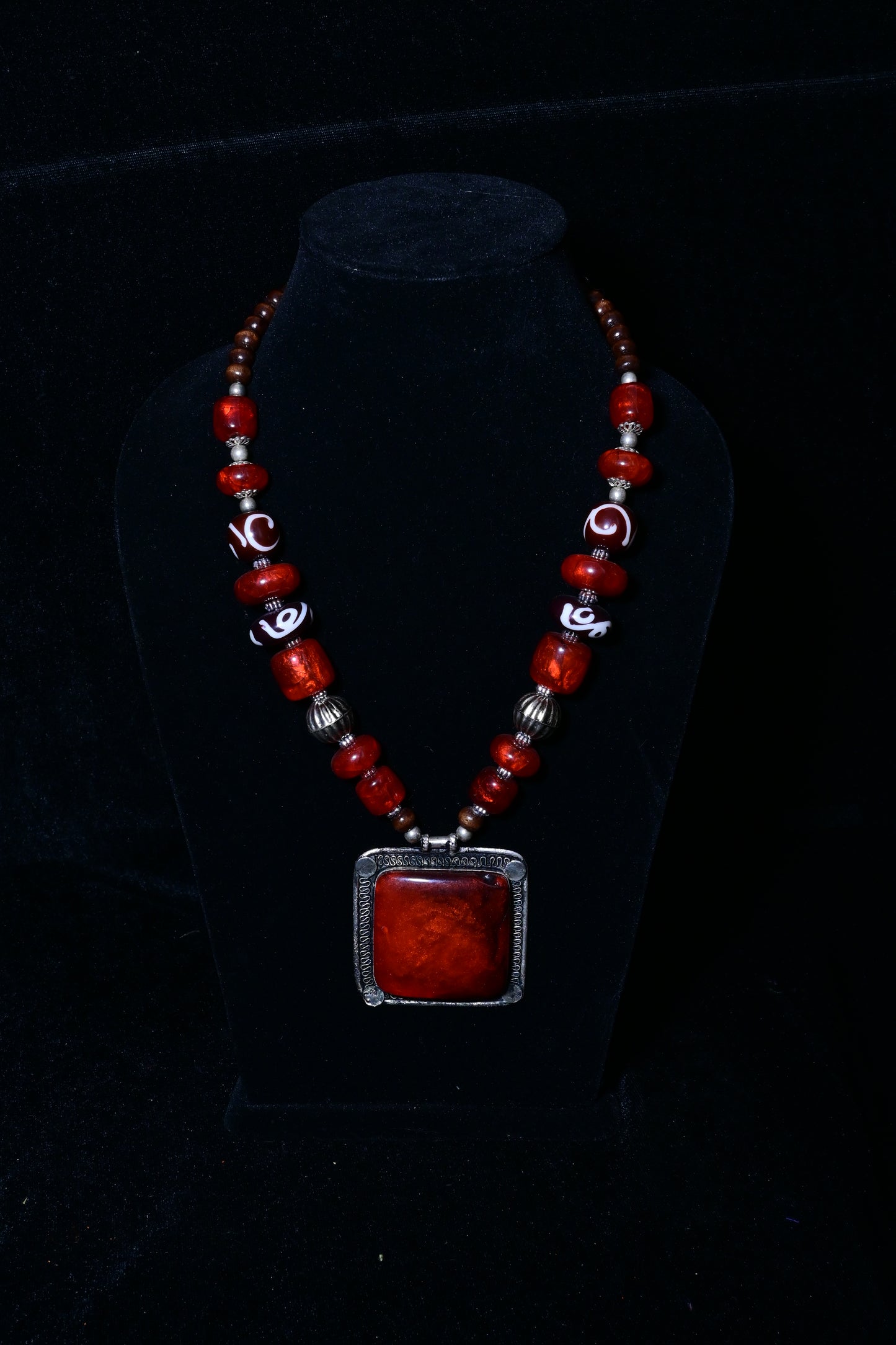Square Pendant Statement Necklace