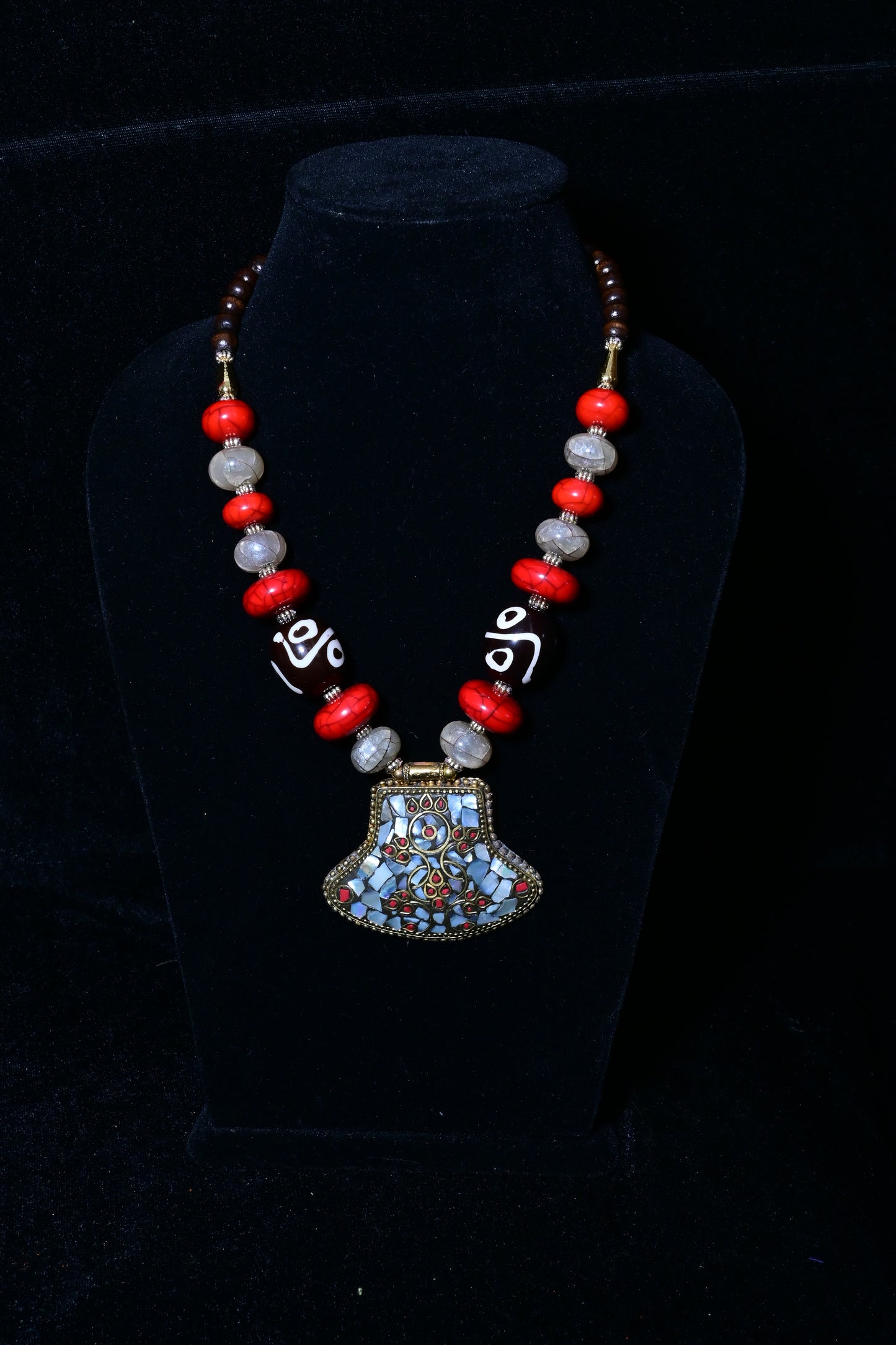 Tibetan Tribal Pendant Beaded Necklace