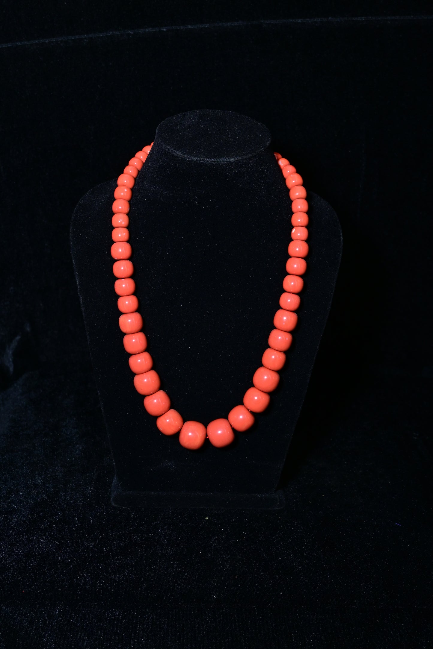 Bold Coral Red Statement Beaded Necklace