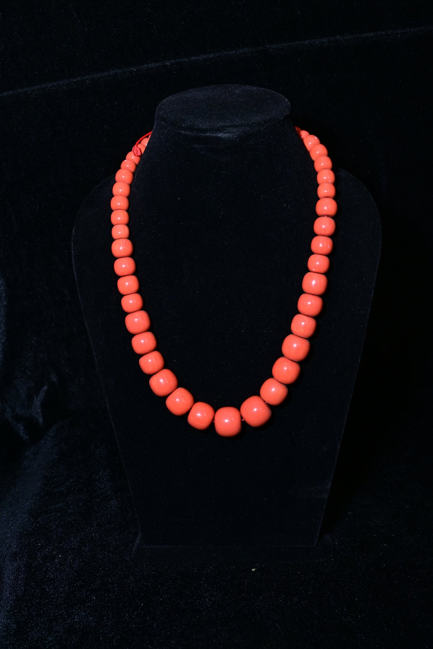 Premium Coral Red Graduated Beaded Necklace