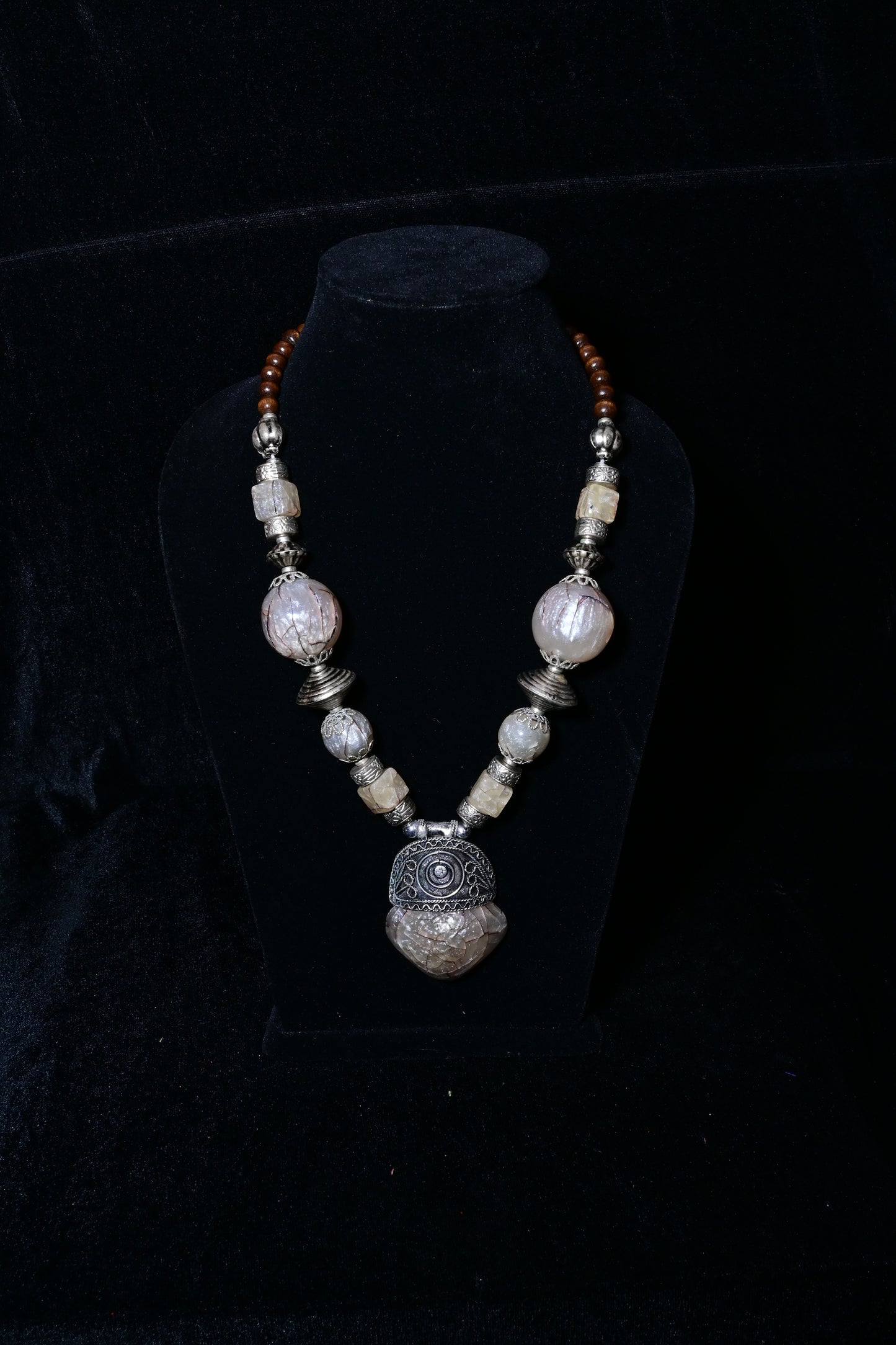 Tribal Stone Pendant Statement Necklace